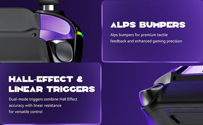 Hall Effect Wireless Gaming Controller V2 Black – Interactive Screen, RGB Lighting, Remappable Buttons, 1800mAh Battery with Charging Dock, No Drift for PC Switch iOS Android Steam Deck – Not Compatible with PS or Xbox