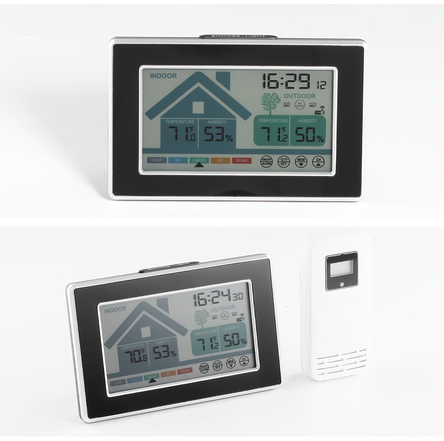 5055C Wireless Indoor Outdoor Thermometer with Color Display, Humidity, Forecast and Remote Sensor