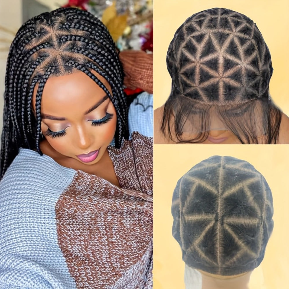 Double-Lace Crochet Wig Cap with Baby Hair and Hook Tool in 82-, 109-, 112- or 121-Section Options