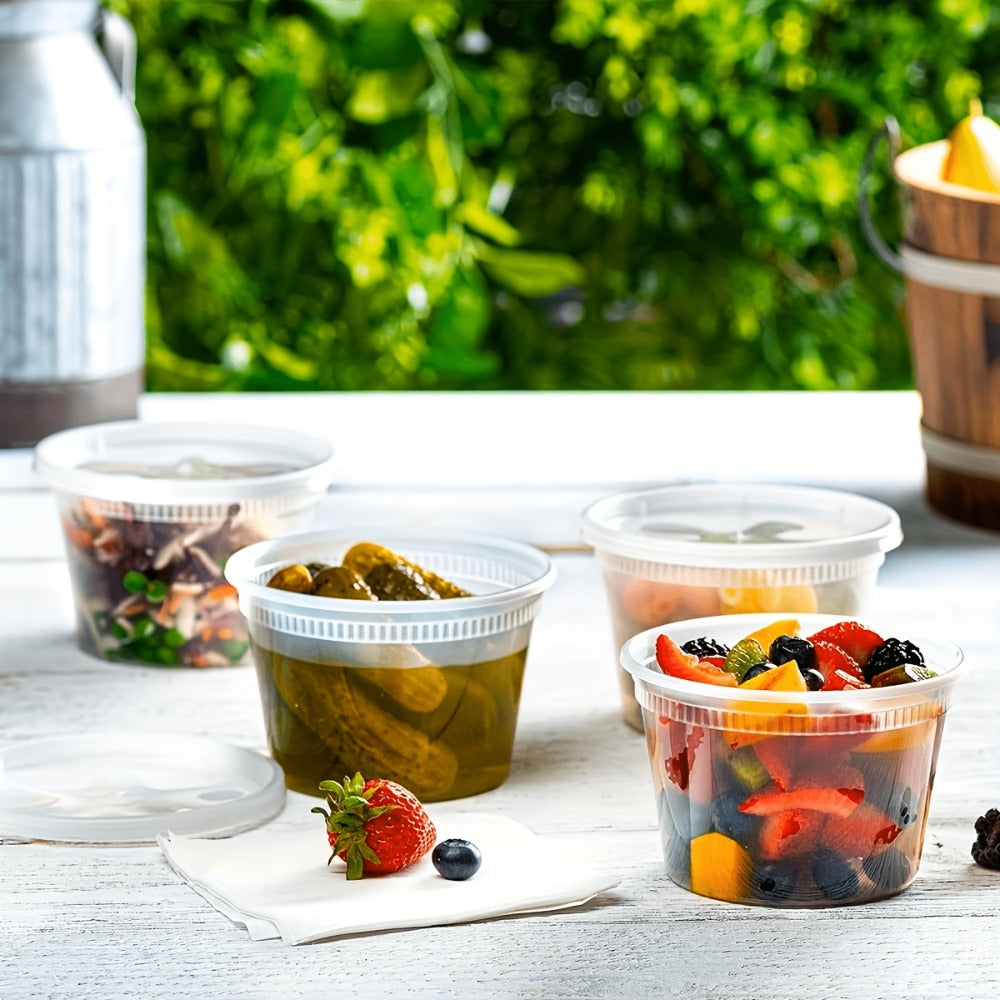 Deli Container Food Storage Organizer 48-Piece 16oz BPA-Free Set for Microwave, Freezer and Dishwasher