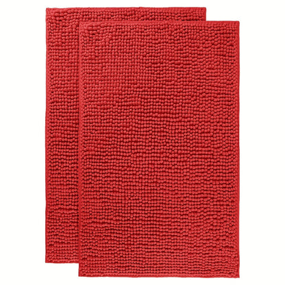 Chenille Bath Rug Extra Thick Soft Absorbent Non-Slip Bathroom Mat Machine Washable, Multiple Sizes & Colors