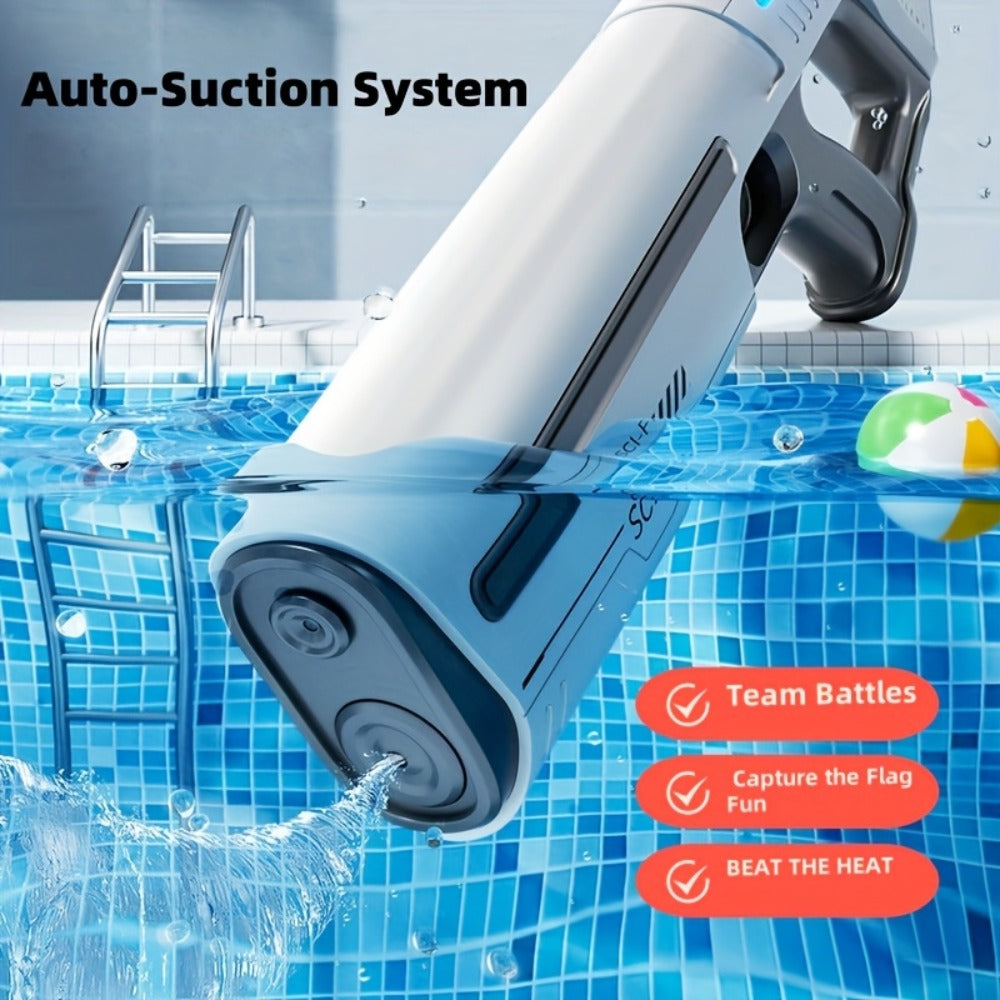 Electric Pulse-Light Water Blaster with Auto-Suction Refill, 16.54-Inch Body and Three Color Options