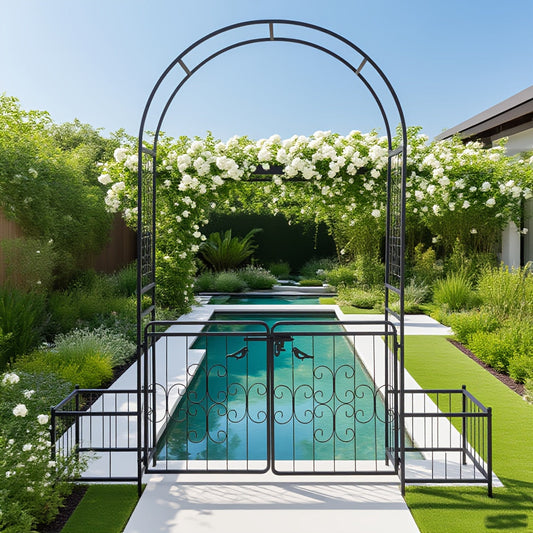 Wrought Iron Garden Arch 7ft Rustproof Rose Trellis Multi-Style