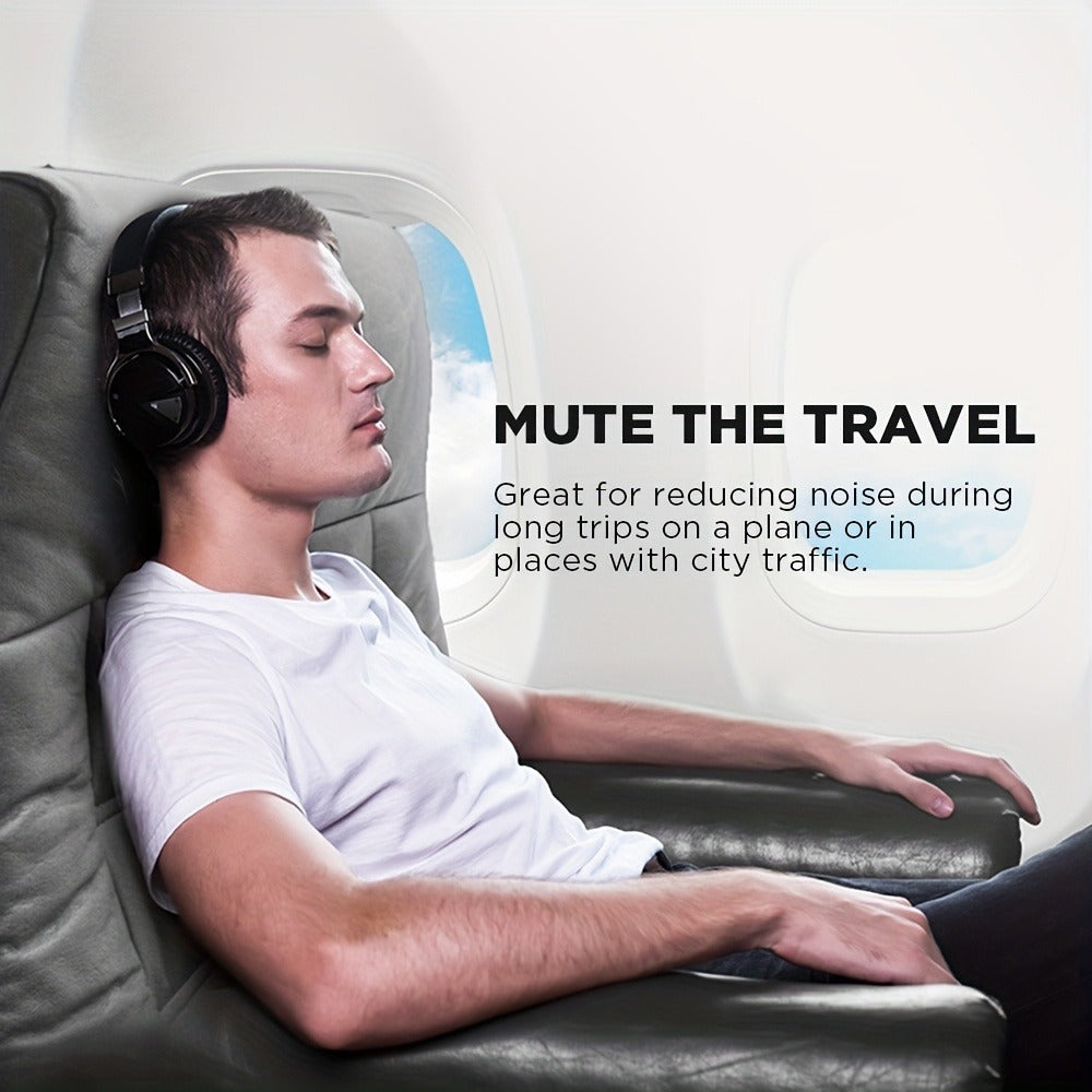 ANC Over-Ear Wireless Headphones Bluetooth 5.2 Deep Bass 45mm Drivers 30 Hours Playtime Dual Microphone Protein Earpads Foldable for Travel Work Study