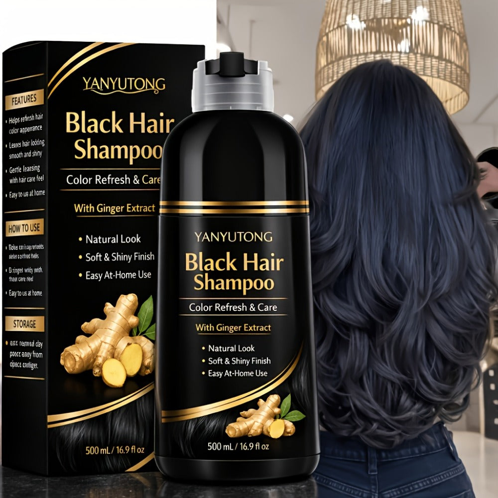 Ammonia-Free Herbal Hair Color Shampoo 3-in-1 Colors in 15 Minutes Lasts 30 Days - Semi Permanent Gray Coverage Moisturizing Cleansing Black Dark Brown Chestnut Brown Red for Women Men