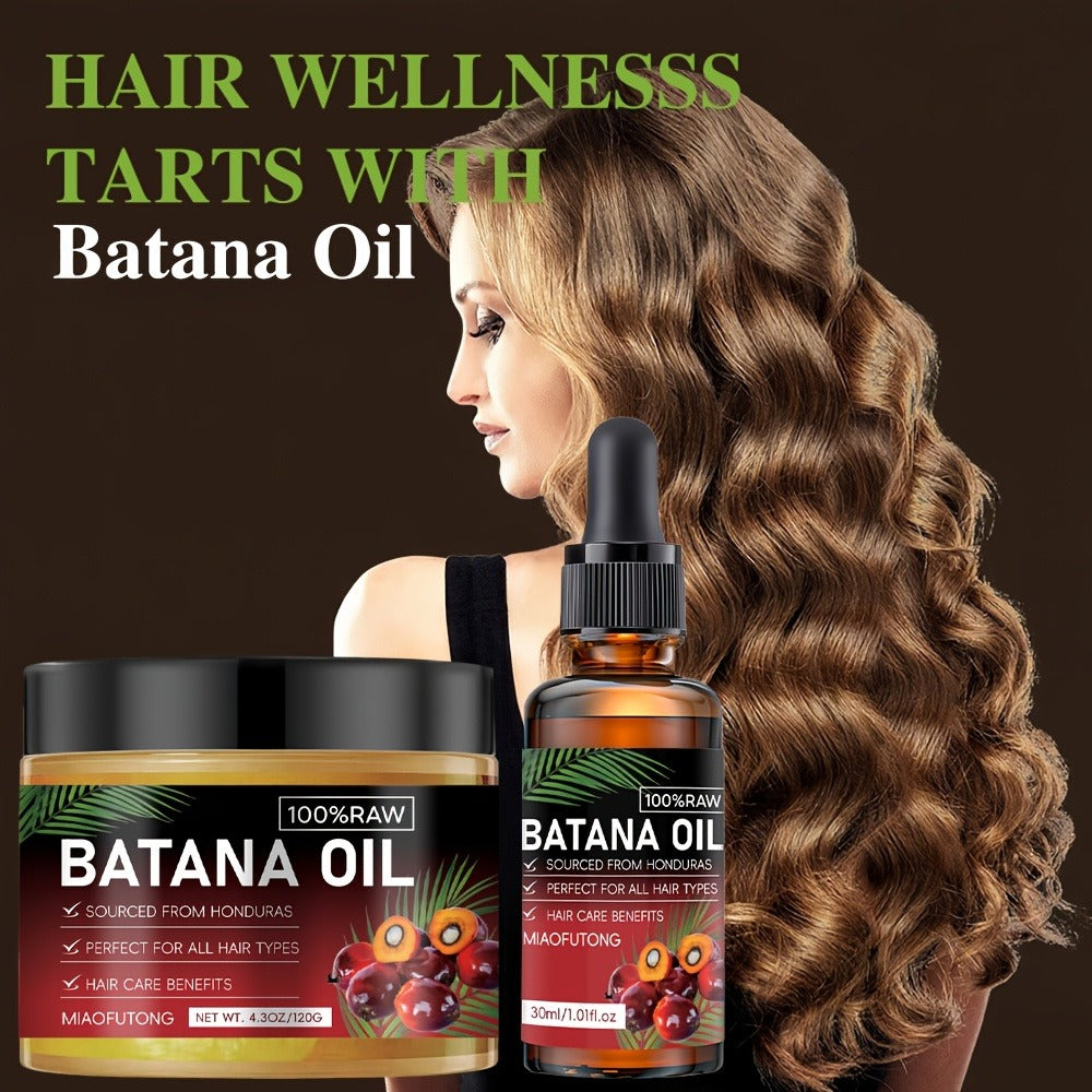 Two-Pack Pure Honduran Batana Hair Oil Set for Daily Scalp and Dry Hair Care Routines at Home