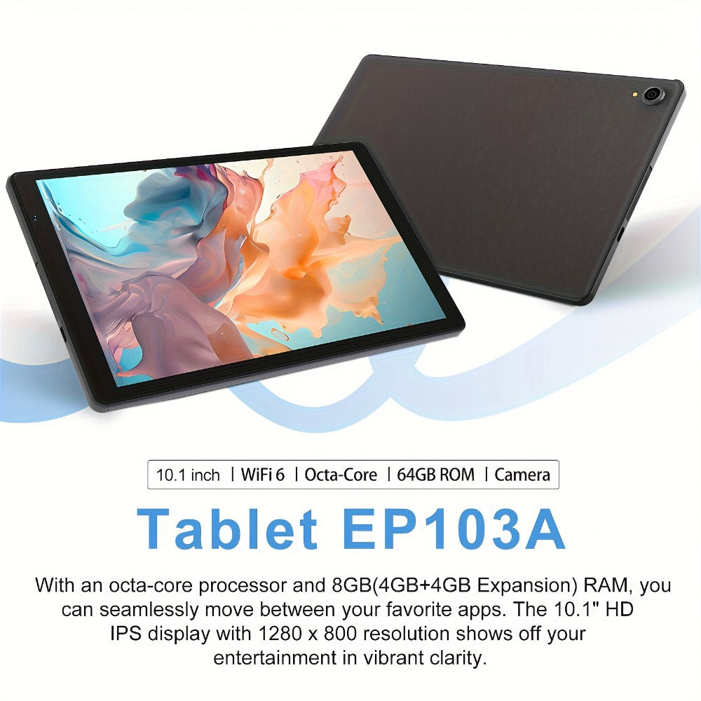 Android Tablet 10.1-Inch with Android 16, Octa-Core CPU, 7000mAh Battery and RAM or Storage Options