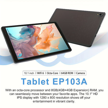 Android Tablet 10.1-Inch with Android 16, Octa-Core CPU, 7000mAh Battery and RAM or Storage Options