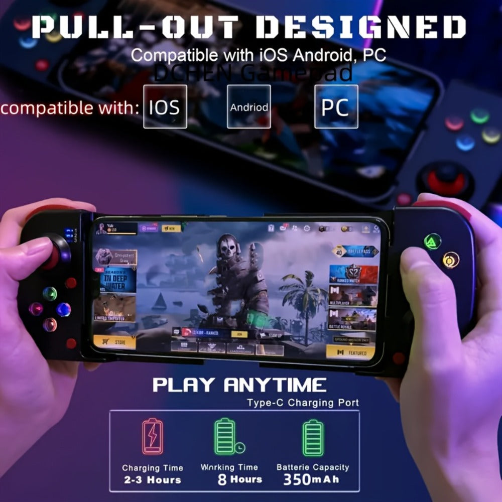 Bluetooth Wireless Gamepad Controller for iPhone Android PC Tablet Steam Deck – Rechargeable, Ergonomic Design, Multiple Colors, Compatible with PUBG COD Mobile Genshin Impact