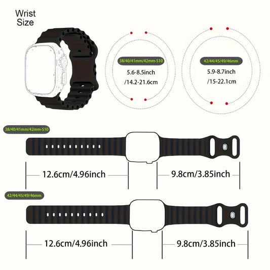 Watch Band 10-Pack with Multicolor Silicone Straps and Butterfly Clasps for Listed Apple Watch Sizes