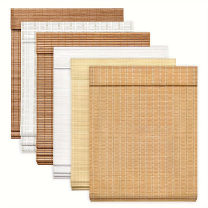 Woven Bamboo Roman Window Shade in Six Exact Color Names, 60-Inch Height and Widths from 23 to 48 Inches
