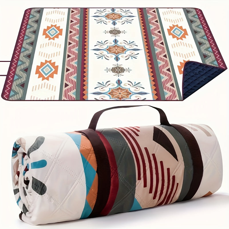 Picnic Blanket Waterproof Camping Mat | Portable Beach Mat PU Coated Oxford Cloth Outdoor Blanket