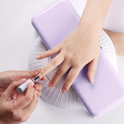 Folding Nail Armrest Stand in Pink, White or Purple with Selected Nail Sticker Checkout Options