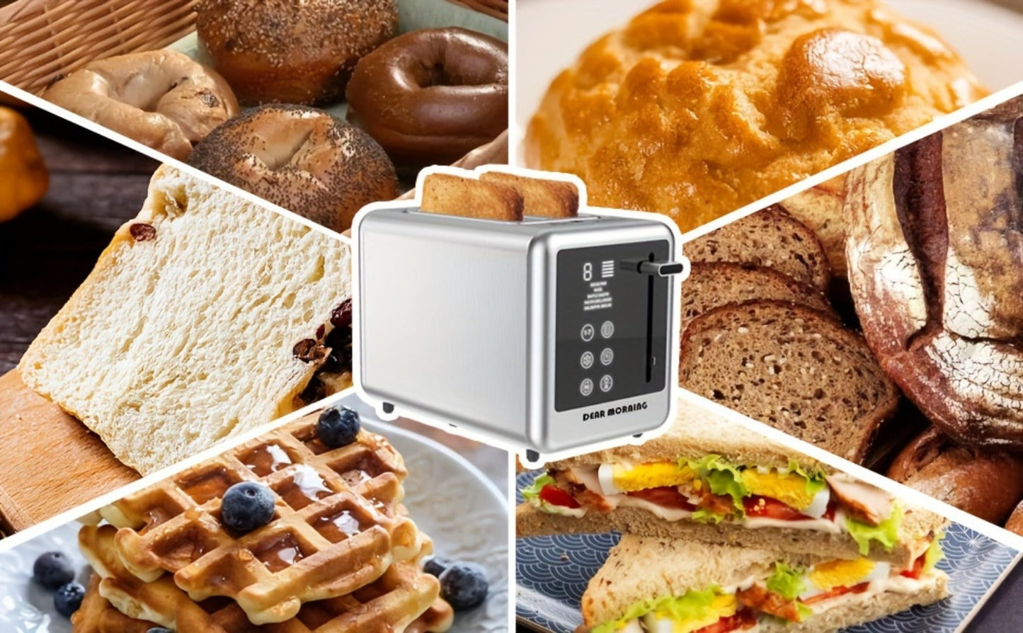 Touch-Screen Two-Slice Toaster with Seven Browning Levels, Five Modes and Stainless-Tone Housing