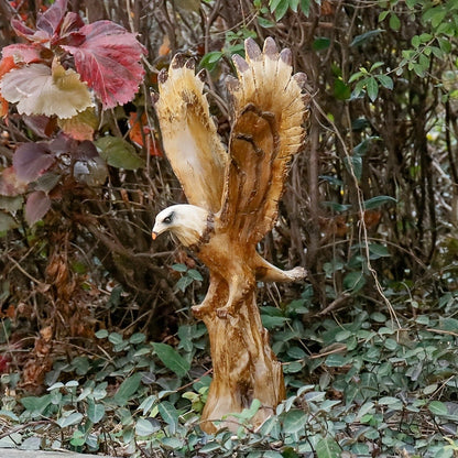 Lifelike Bald Eagle Resin Statue, 15.5-Inch Wildlife Sculpture for Indoor Shelf, Mantel or Tabletop Display