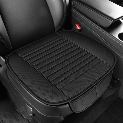 Car Seat Pads 2pcs Front – Non-Slip Rubber Base, Breathable Backless Design, Universal Fit All-Season Comfort Cushion, Black Beige Grey Car Interior Seat Cover Pad Set