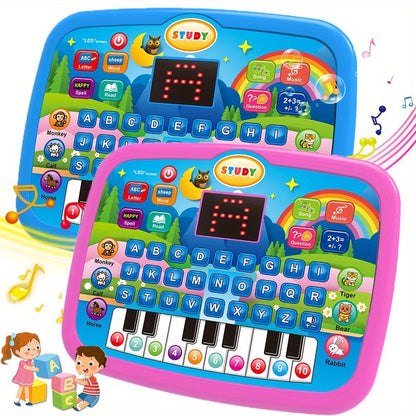 Educational Learning Tablet for Kids Ages 3-6 — Multifunctional Alphabet Numbers Music Animal Sounds & Piano Toy, Interactive Electronic Learning Machine for Toddlers Boys Girls, Birthday Christmas Gift