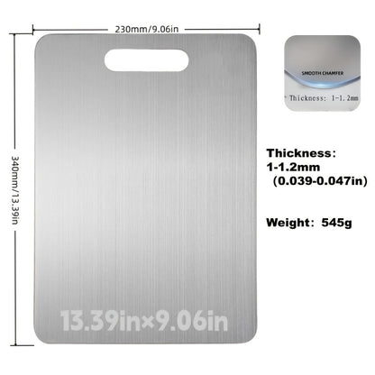 13.39 x 9.06-Inch 304 Stainless-Steel-Labeled Cutting Board with Handle in One- or Two-Piece Packs