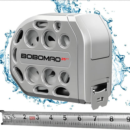 Tape Measure 25ft Auto Lock Stainless Steel Magnetic Bottom Hollow Design Anti-Fall Wear Resistant Waterproof Clear Scale Titanium Measuring Tape for Construction Woodworking Home DIY Projects
