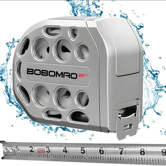 Tape Measure 25ft Auto Lock Stainless Steel Magnetic Bottom Hollow Design Anti-Fall Wear Resistant Waterproof Clear Scale Titanium Measuring Tape for Construction Woodworking Home DIY Projects