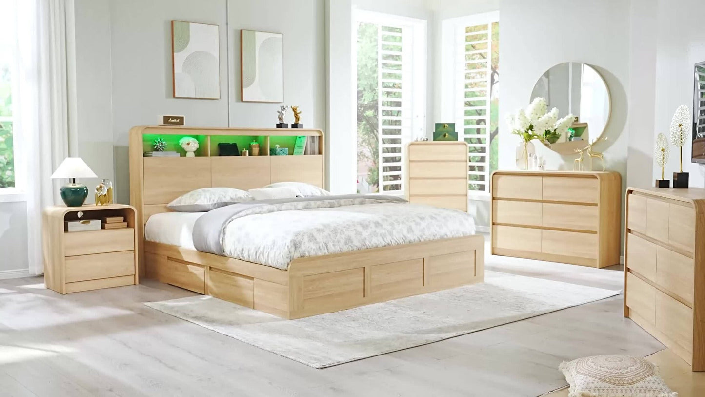 25-Inch Tall Nightstand with Charging Station for Practical Everyday Home Use in Bedroom detail image - detail view 11