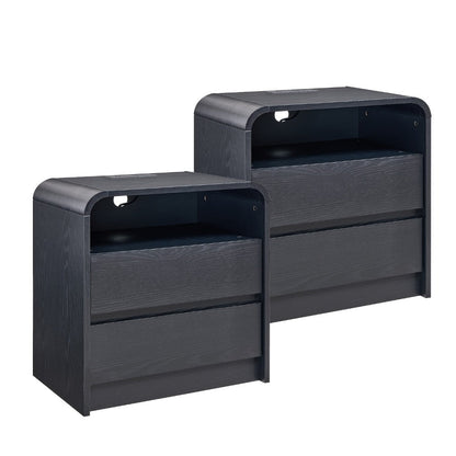 25-Inch Tall Nightstand with Charging Station for Practical Everyday Home Use in Bedroom detail image - detail view 12