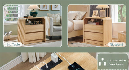 25-Inch Tall Nightstand with Charging Station for Practical Everyday Home Use in Bedroom detail image - detail view 15