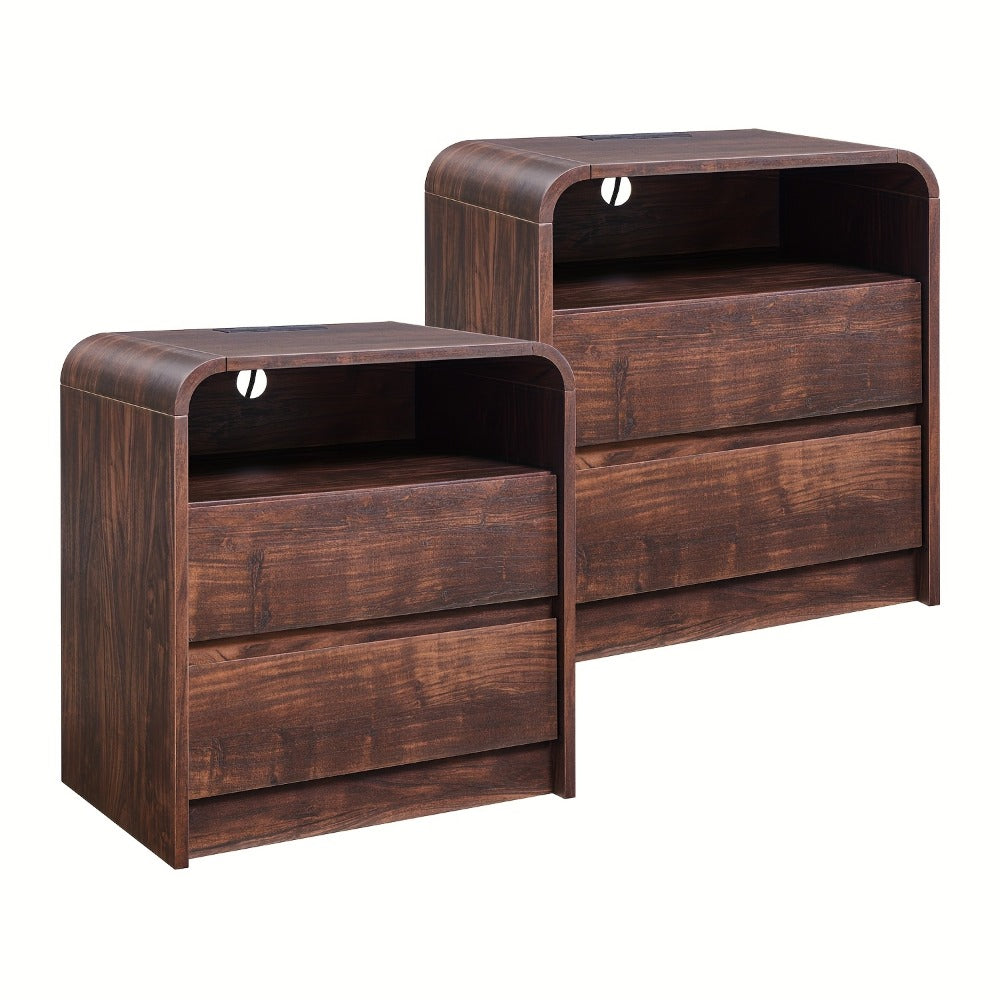 25-Inch Tall Nightstand with Charging Station for Practical Everyday Home Use in Bedroom detail image - detail view 5