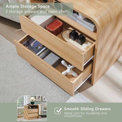 25-Inch Tall Nightstand with Charging Station for Practical Everyday Home Use in Bedroom detail image - detail view 6