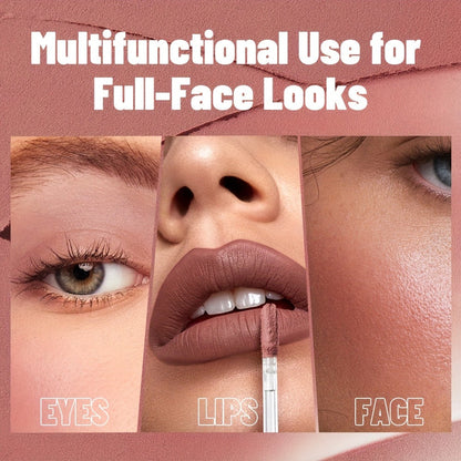 Velvet Matte Liquid Lip Color in Five Coordinated Nude-Tone Shades with 7.4cm Square Tube and Wand