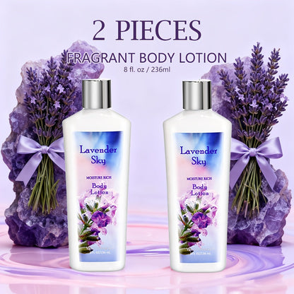 Moisturizing Body Lotion 2 Pack Floral Scents - Vitamin C Glycerin Hydrating Skin Lotion for Dry Sensitive Skin Lavender Sweet Bloom Coconut Lime Radiant Smooth Skin Women Daily Body Care