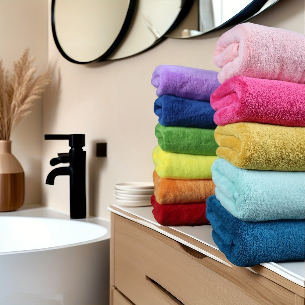 Coral Velvet Bath Towel Set 18pcs – 4 Bath Towels 4 Hand Towels 10 Washcloths Hotel Quality Soft Absorbent