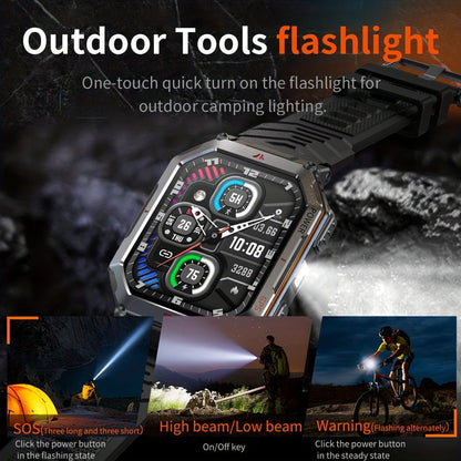 GPS Outdoor Smartwatch All-Metal Body, IPX8 Waterproof, Built-in GPS, Altimeter Barometer & Compass, LED Flashlight, Bluetooth Calling & Message Alerts, Silicone or Steel Strap – Rugged Adventure Watch for Men