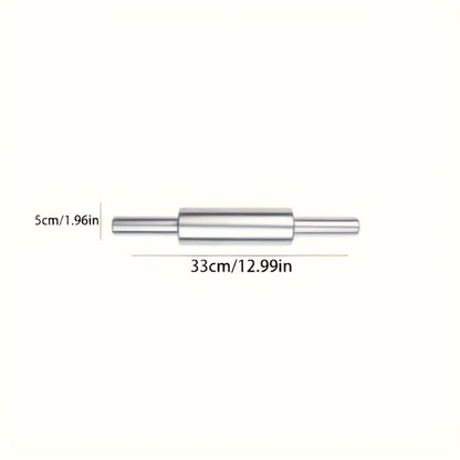 Stainless Steel Rolling Pin, Professional Non-Stick Dough Roller with Non-Slip Grip and Rounded Ends, Easy to Clean Baking Rolling Pin for Pizza Dough, Pie Crust, Pasta, Cookie, Bread, Multiple Sizes
