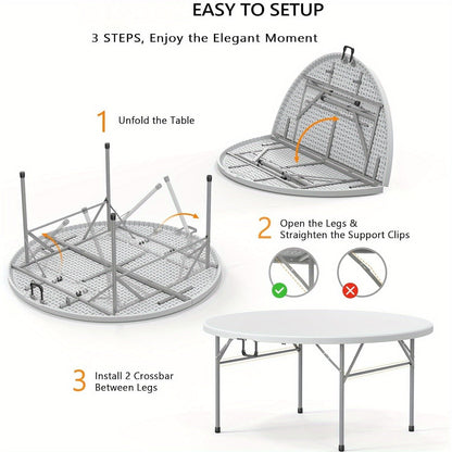 Round Bi-Fold Table in 4-Foot or 5-Foot Diameter with One-, Two- or Four-Table Pack Options