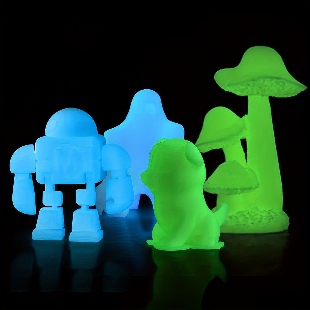 3D Printer Filament Glow PLA 1.75mm 200g Spool in Luminous Green or Blue for Light-Reactive Color Effects