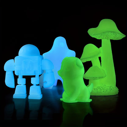 3D Printer Filament Glow PLA 1.75mm 200g Spool in Luminous Green or Blue for Light-Reactive Color Effects