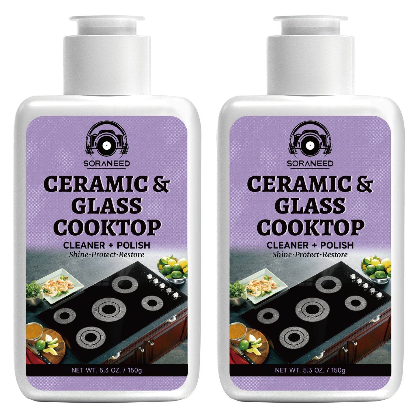 Ceramic Stovetop Cleaner Cream – Heavy Duty Glass Stove Top Cleaning Paste, Removes Burnt-On Grease & Stains, Non-Scratch, Non-Toxic, No Harsh Fumes, Safe for Induction & Electric Cooktops