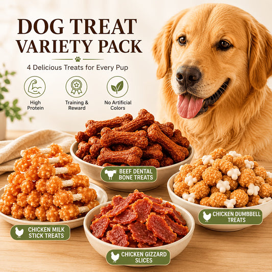 Dog Treats Chicken and Rice Dumbbell-Shaped Bites with Multipack and Two Flavor-Label Options