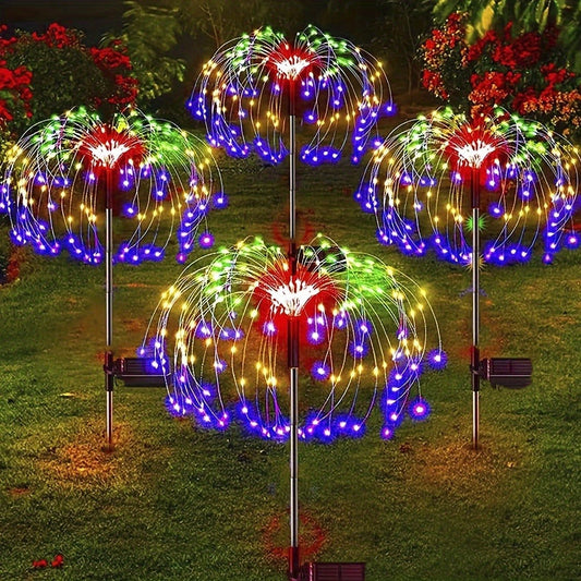 Solar Fireworks Lights Outdoor – 60 to 420 LED Solar Garden Fairy Lights with 8 Modes, Waterproof Copper Wire Sparkler Lights for Garden, Patio, Yard, Pathway & Holiday Decoration