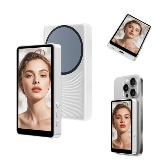 Magnetic Selfie Monitor Screen for Vlogging & Live Streaming – Rear-Facing Main Camera Display for iPhone & Android, High-Resolution Selfie Screen for TikTok, YouTube & Instagram Content Creation