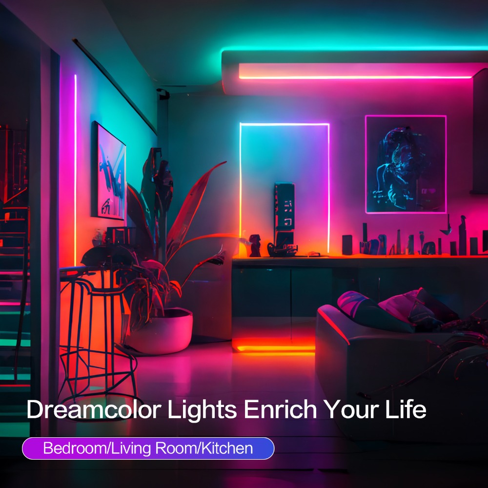 IR Remote LED Strip Lights with Music Sync & DIY Mode - RGB Color Changing Gradient Breathing Flashing for a Home Lash Beauty Routine