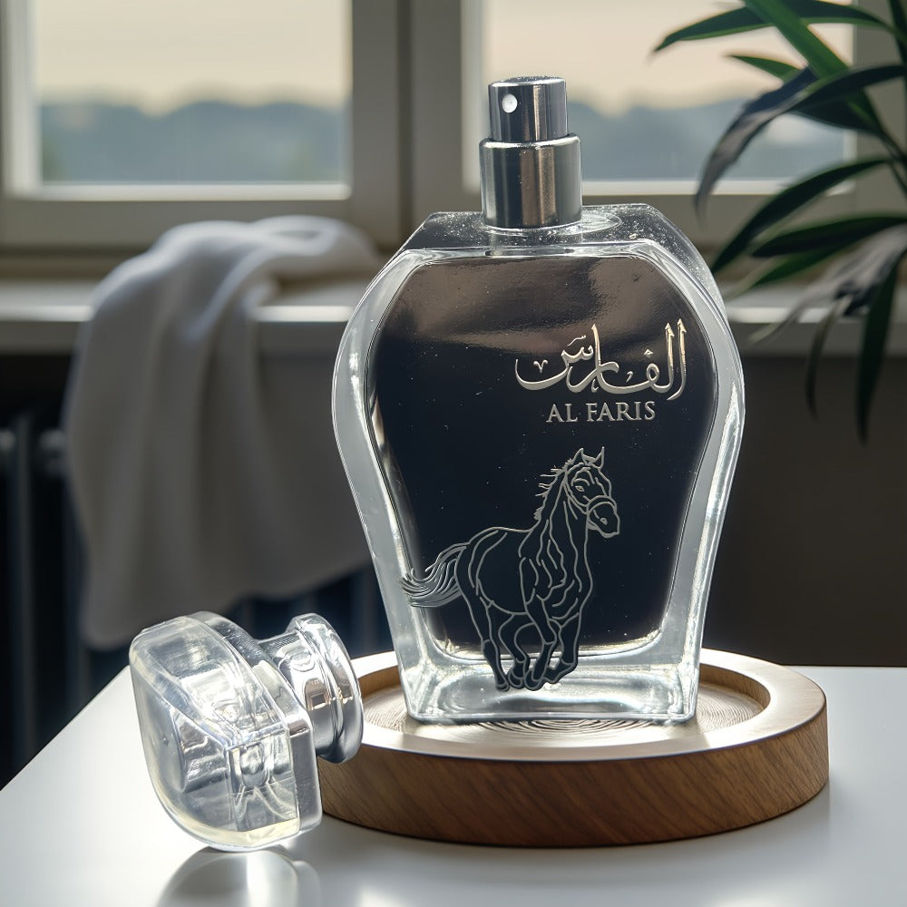 AL FARIS Black Mustang Men Cologne Eau de Parfum 3.38 oz 100ml Dubai Arabian Oriental Fragrance Long Lasting Woody Oud Musk Spray