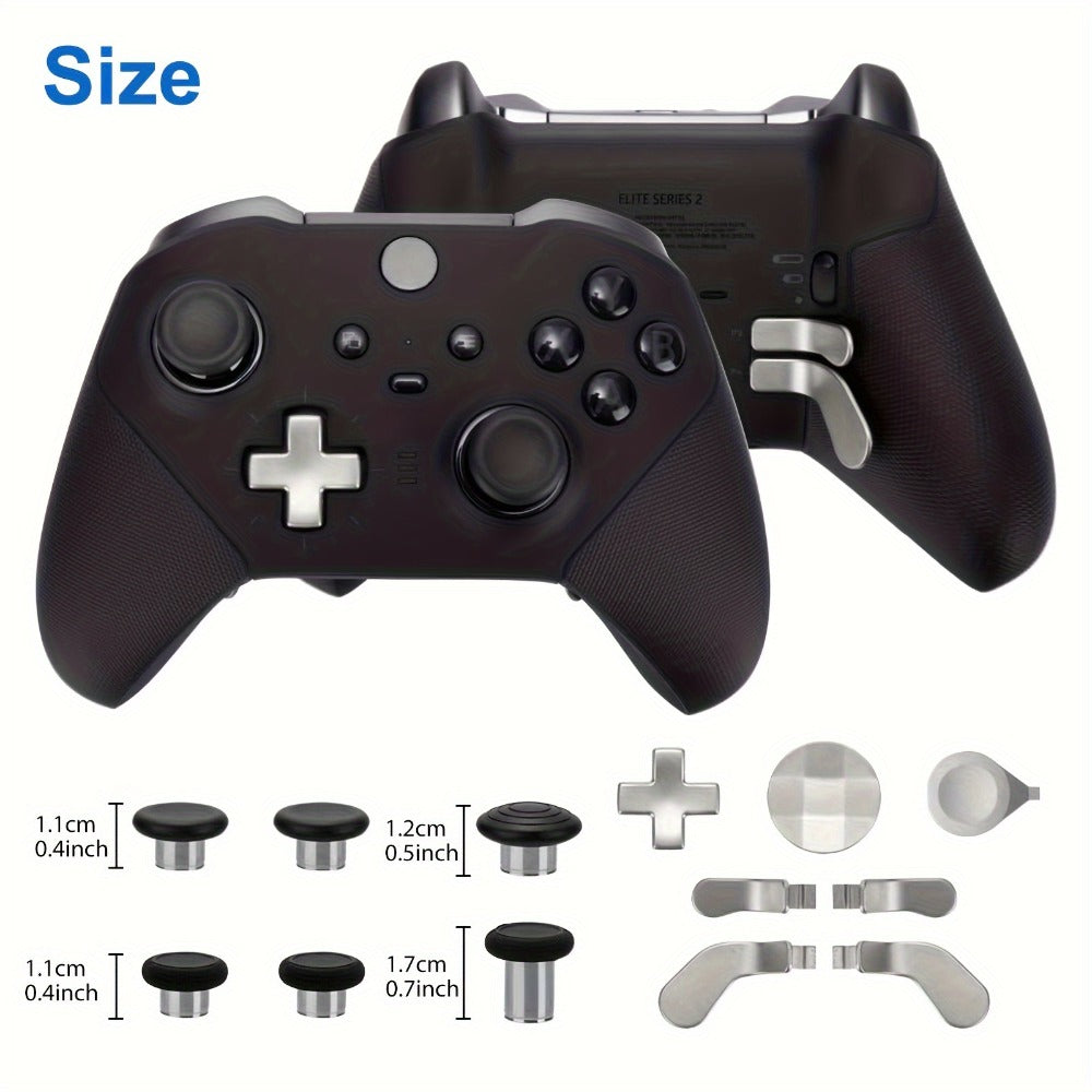 Xbox Elite Series 2 Controller Thumbstick Paddles Button Set - Stainless Steel ABS Magnetic Interchangeable D-Pad Thumb Sticks Replacement Kit