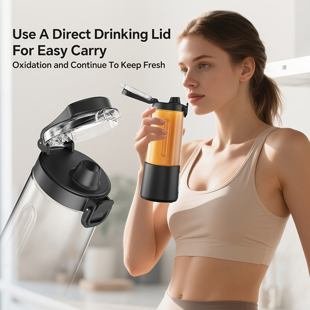 Portable Blender with Clear Cylindrical Cup, Digital Timer Display, Flip-Up Handle and Three Color Options