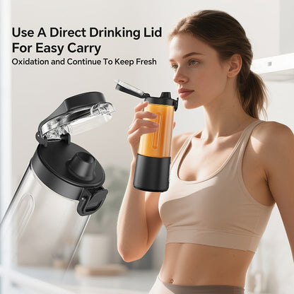 Portable Blender with Clear Cylindrical Cup, Digital Timer Display, Flip-Up Handle and Three Color Options
