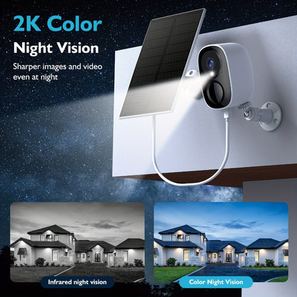 Solar Outdoor Security Camera with Dual-Band 2.4/5GHz WiFi, 5000mAh Battery and Black or White Body