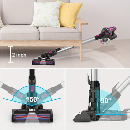 Stick and Handheld Vacuum Cleaner with LED Floor Head, Six Cordless Colors or Black Wired Model