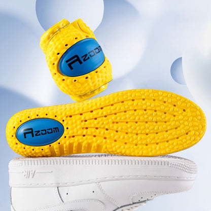 Two-Pair Yellow-and-Grey Full-Length Shoe Insoles with Six EU35-46 Size Options from 240 to 290 mm
