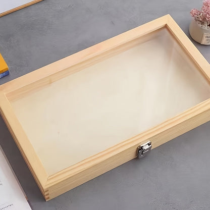 Jewelry Box, Wooden Drawer Display Organizer with Acrylic Window and Buckle Lock in One- or Two-Piece Sets